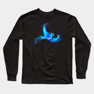 Blue Flame Bird Long Sleeve T-Shirt